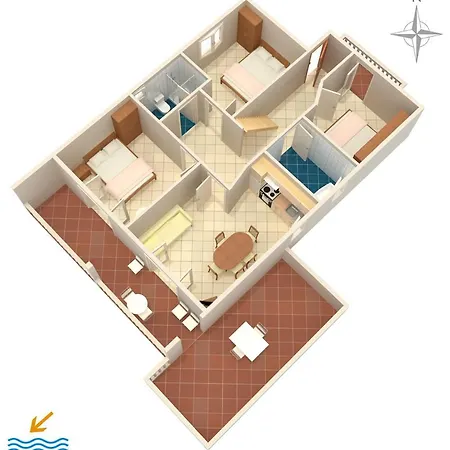 Family Friendly With A Swimming Pool Dramalj, Crikvenica - 5594 Apartment Dramalj